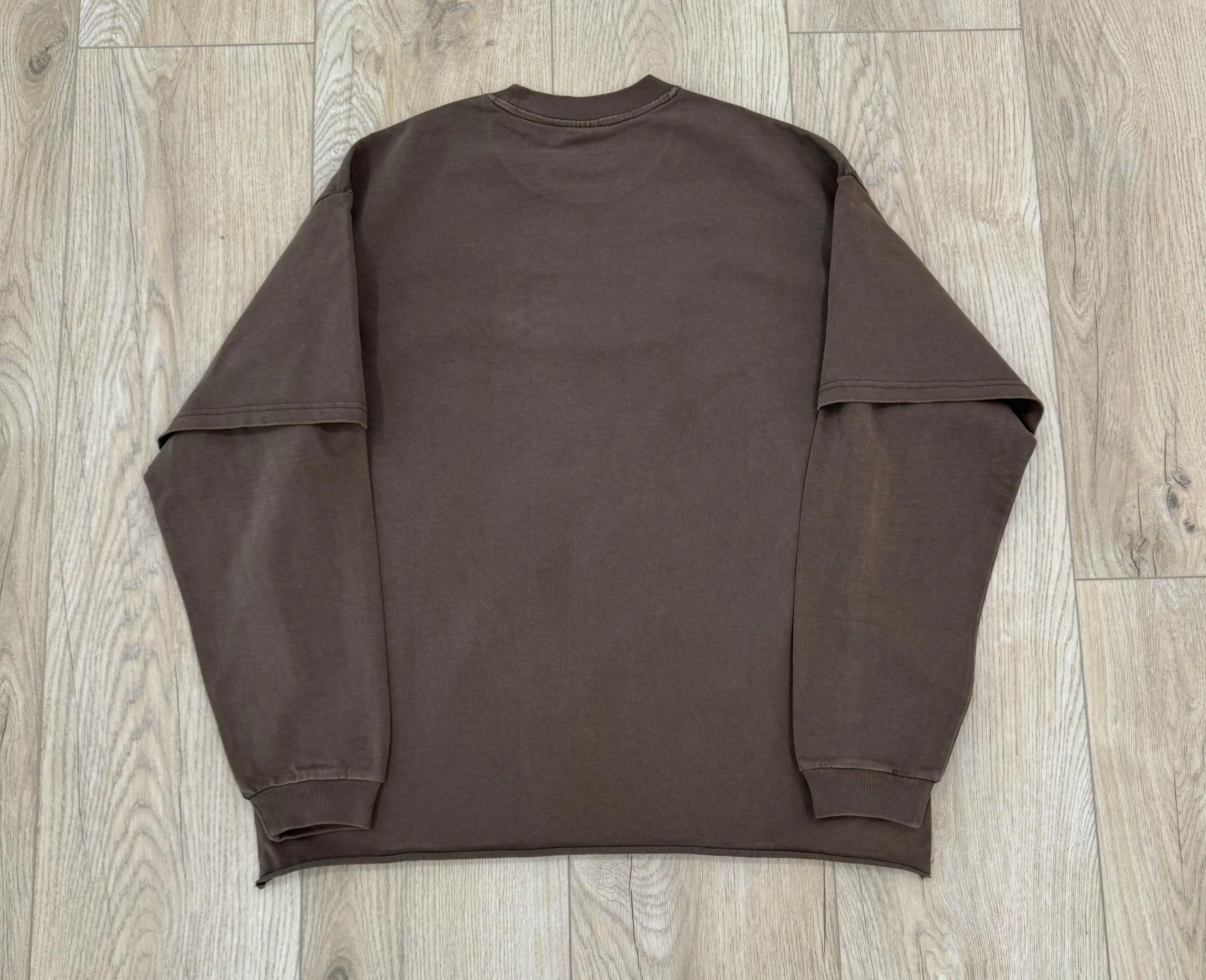 Brown Double Layered Long Sleeve Shirt - Image 5