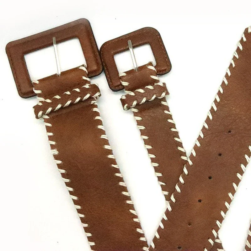 Brown Handmade Stitched Belt - Image 3