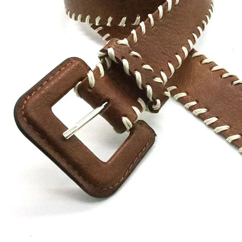 Brown Handmade Stitched Belt - Image 4