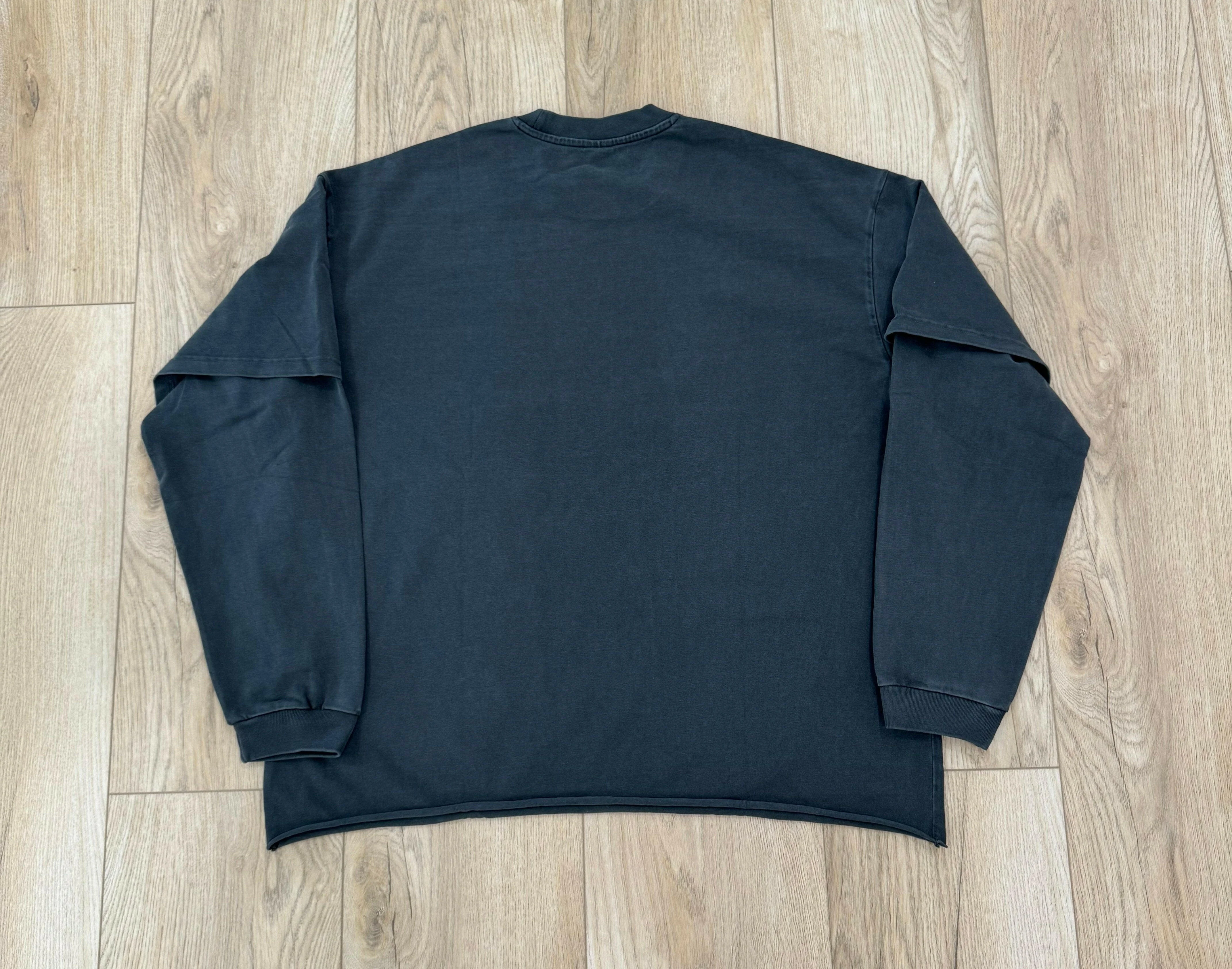 Dark Gray Double Layered Long Sleeve Shirt - Image 3