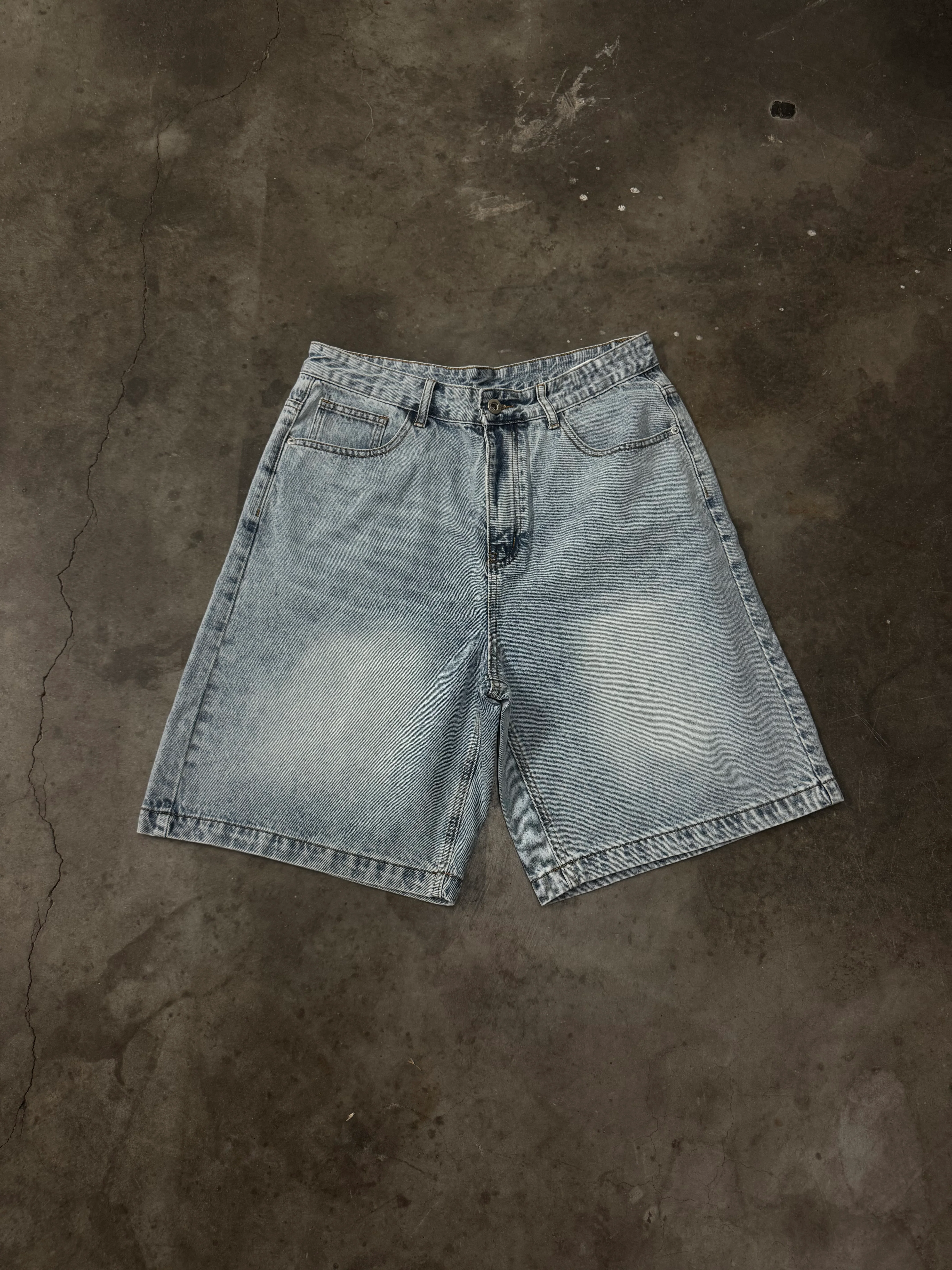 Faded Light Blue Baggy Jorts - Image 5