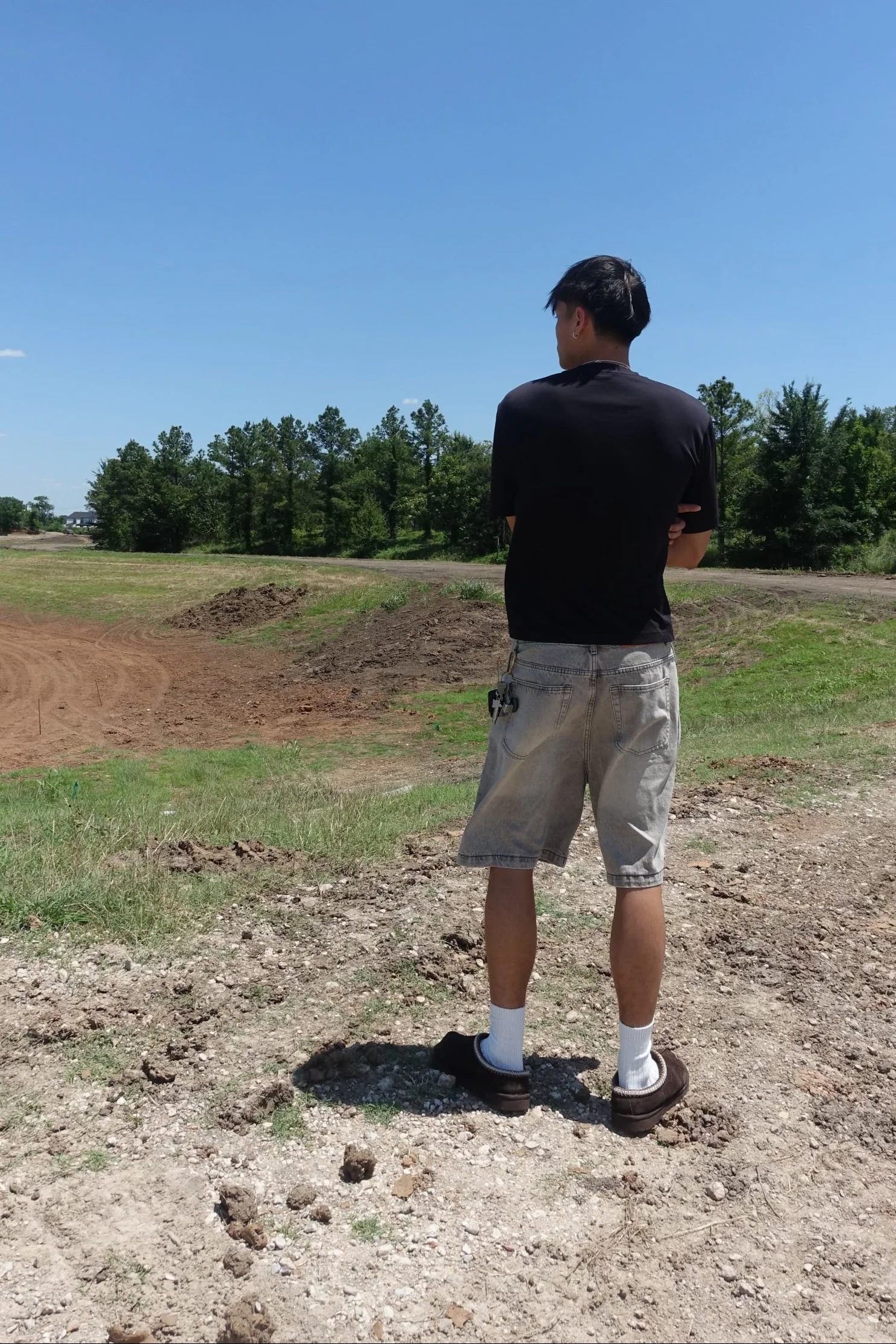 Faded Light Gray Baggy Jorts - Image 4