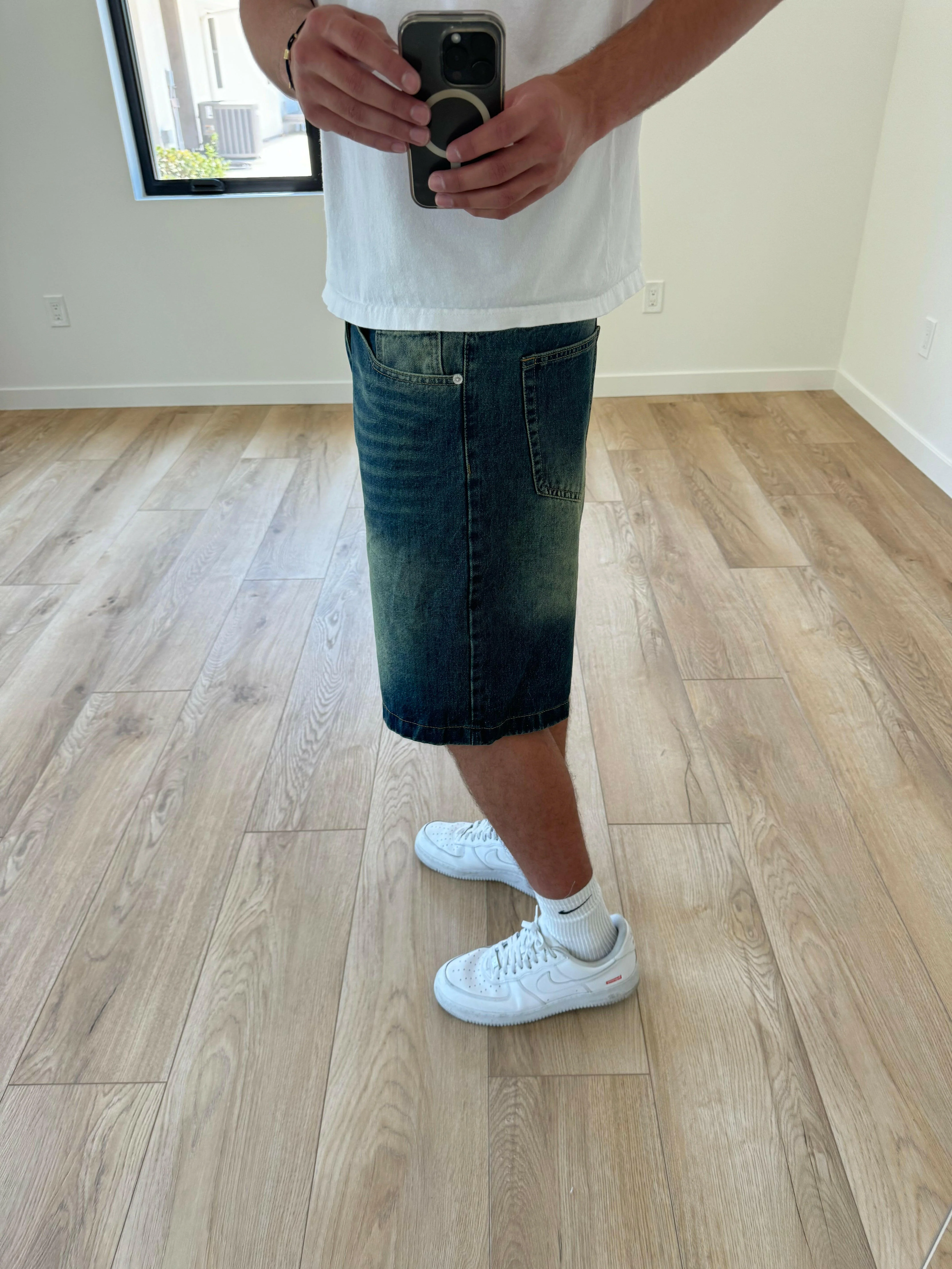 Faded Navy Baggy Jorts - Image 3