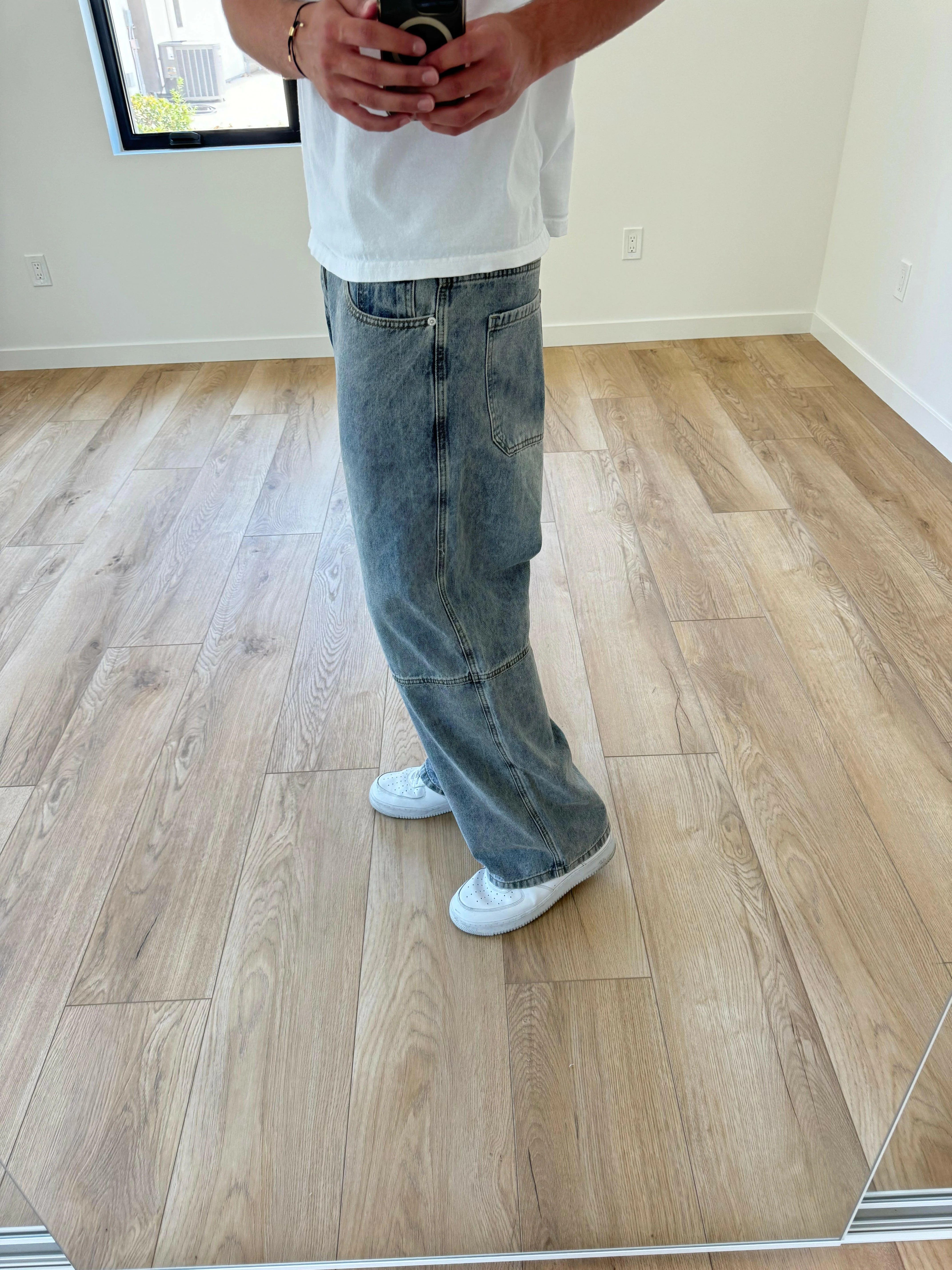 Light Blue Wide Leg Cargo Pants - Image 3
