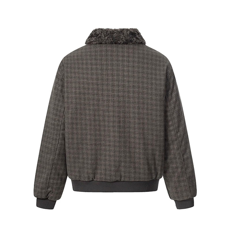 Plaid Jacket w/ Fur-Lined Collar - Image 4