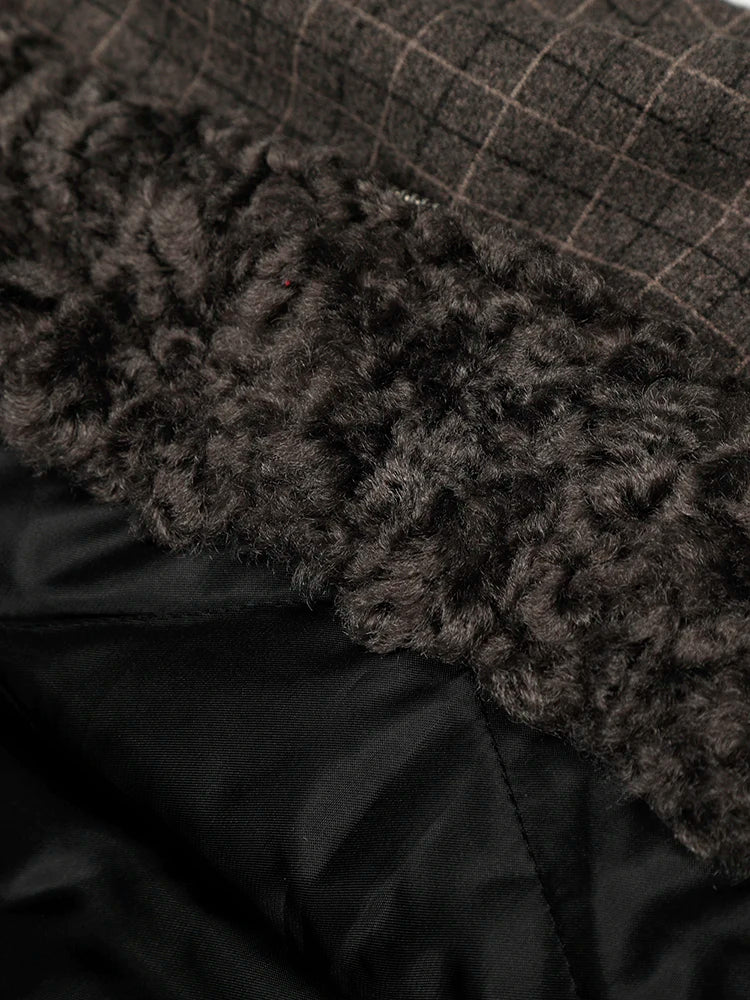 Plaid Jacket w/ Fur-Lined Collar - Image 6