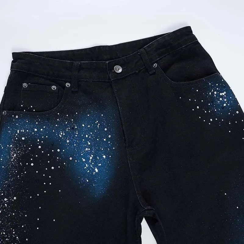 Spray Painted Black Baggy Jeans - Image 3