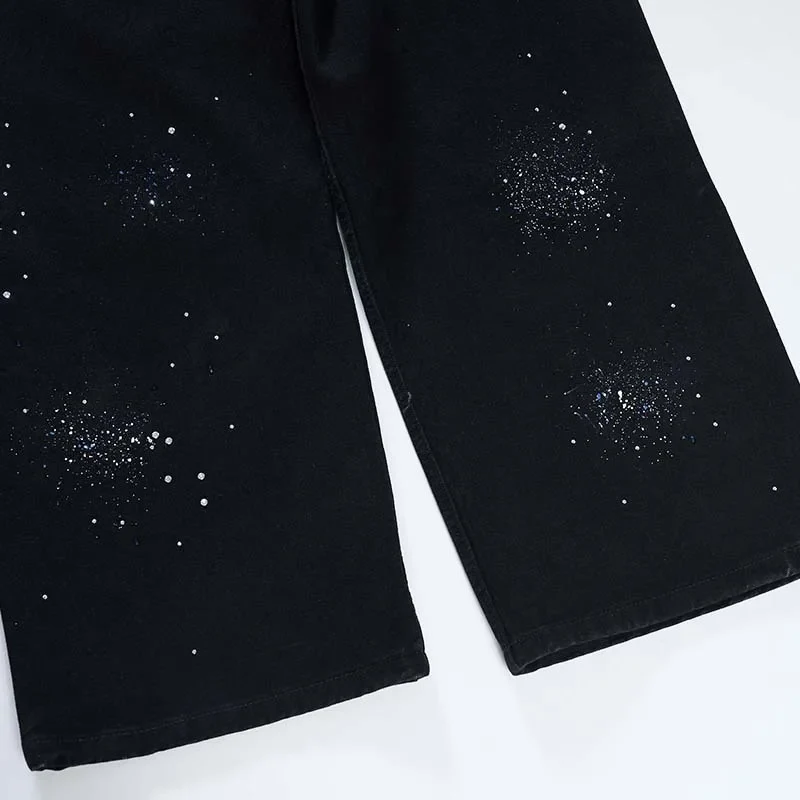 Spray Painted Black Baggy Jeans - Image 5