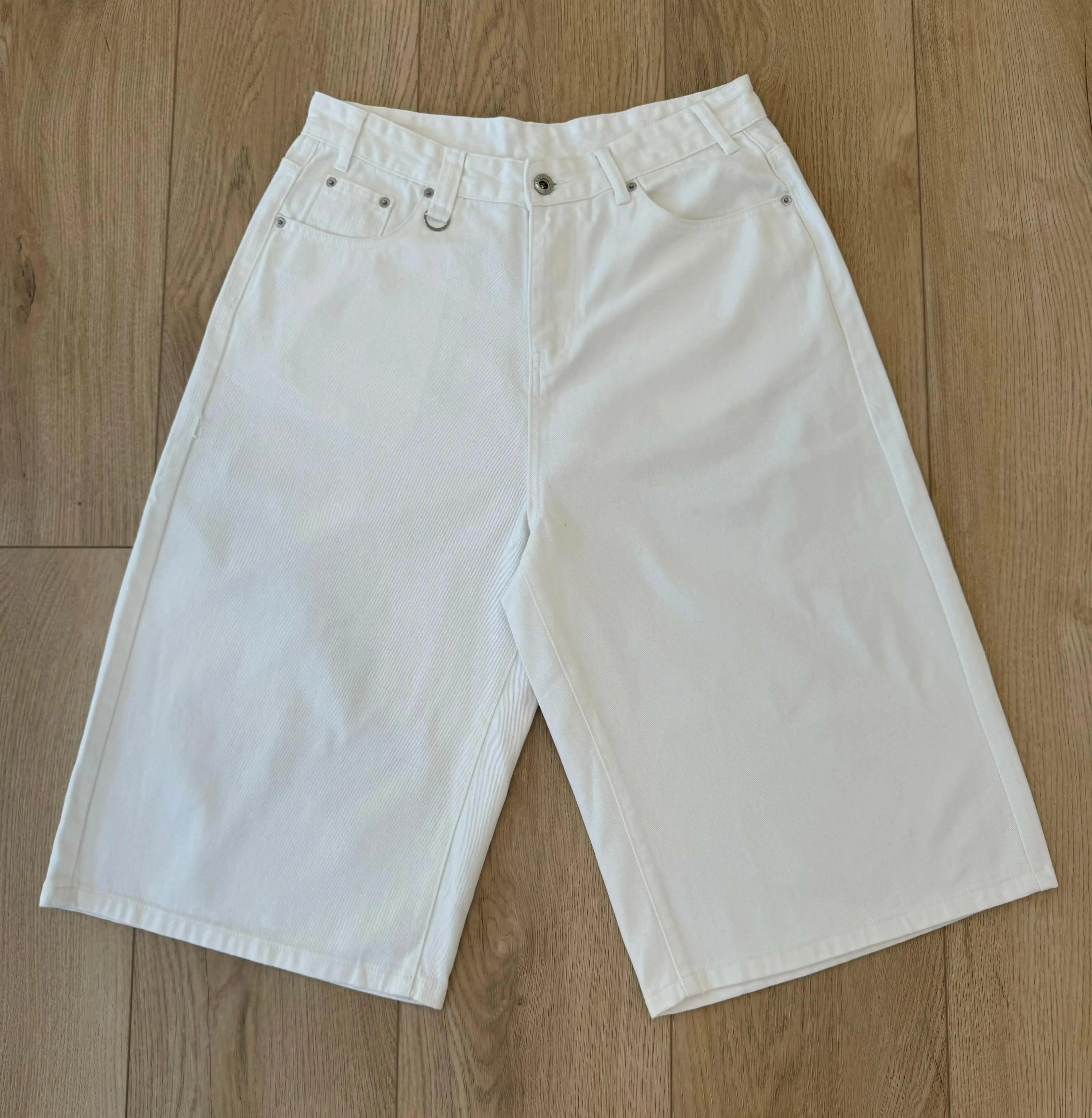 White Baggy Long Jorts - Image 5