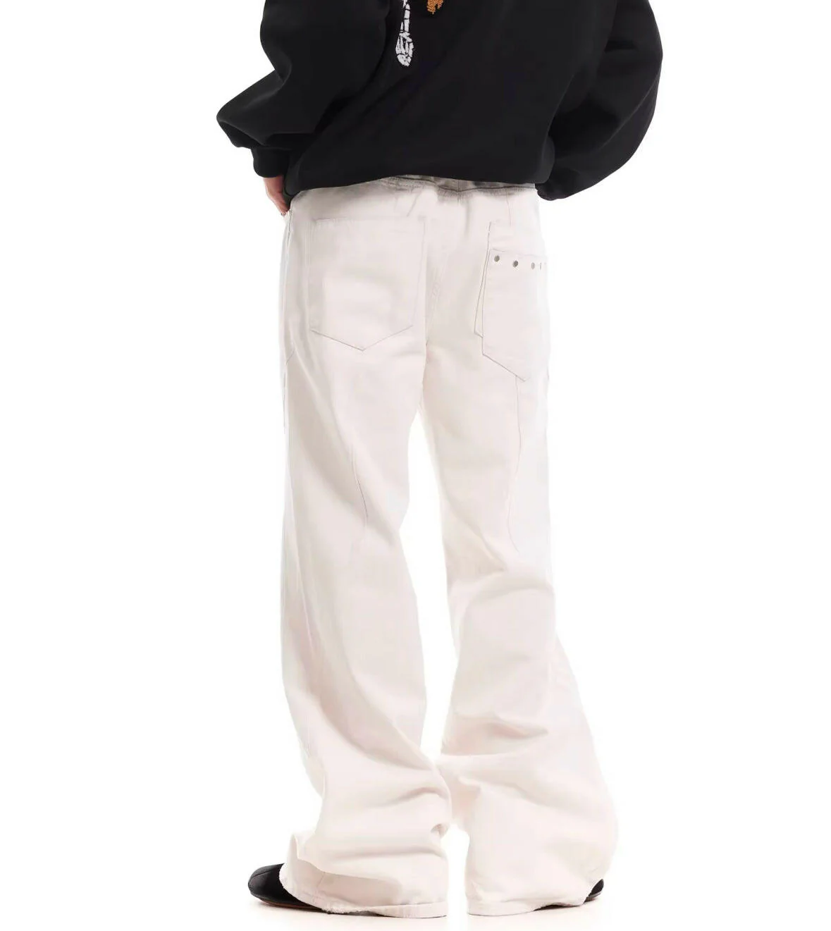 White Flare Baggy Jeans - Image 3