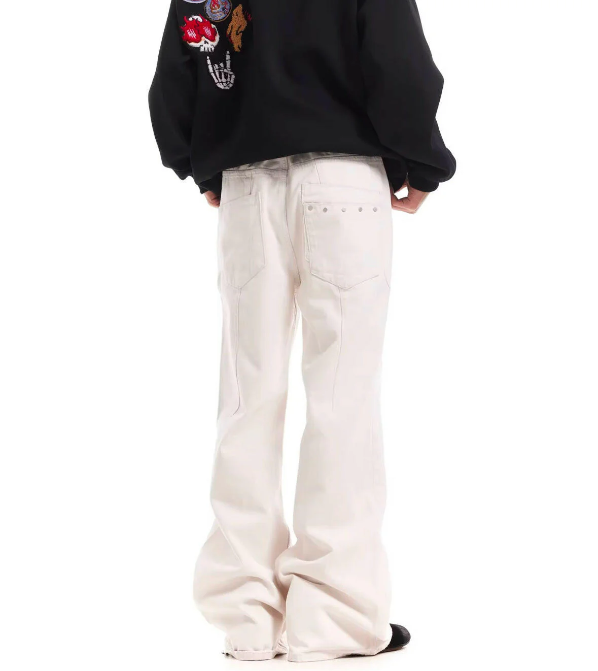 White Flare Baggy Jeans - Image 4