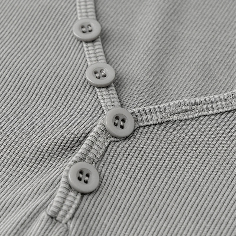 Womens Short Sleeve V-Neck Henley T-Shirt - Image 7