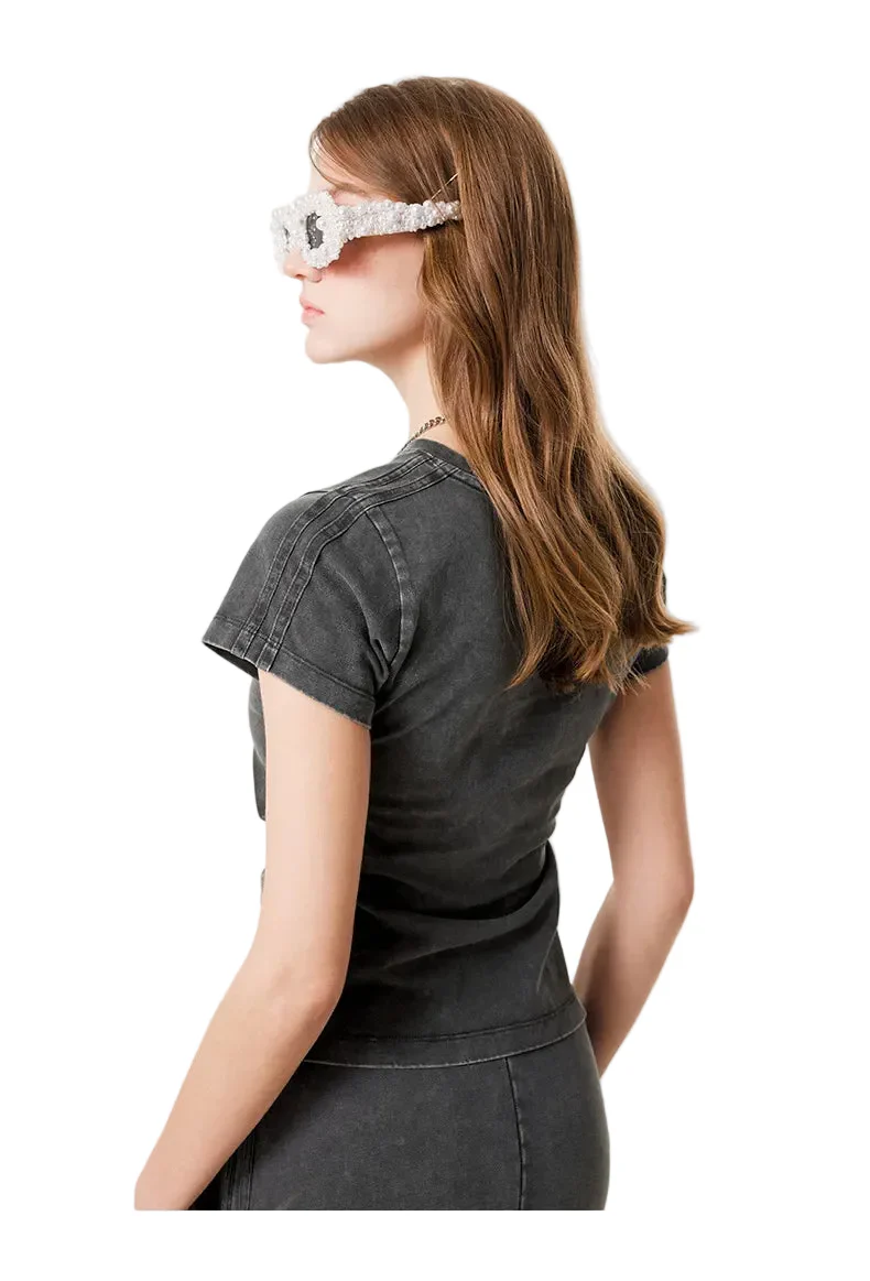 Womens Striped Short Sleeve Shirt - Image 4