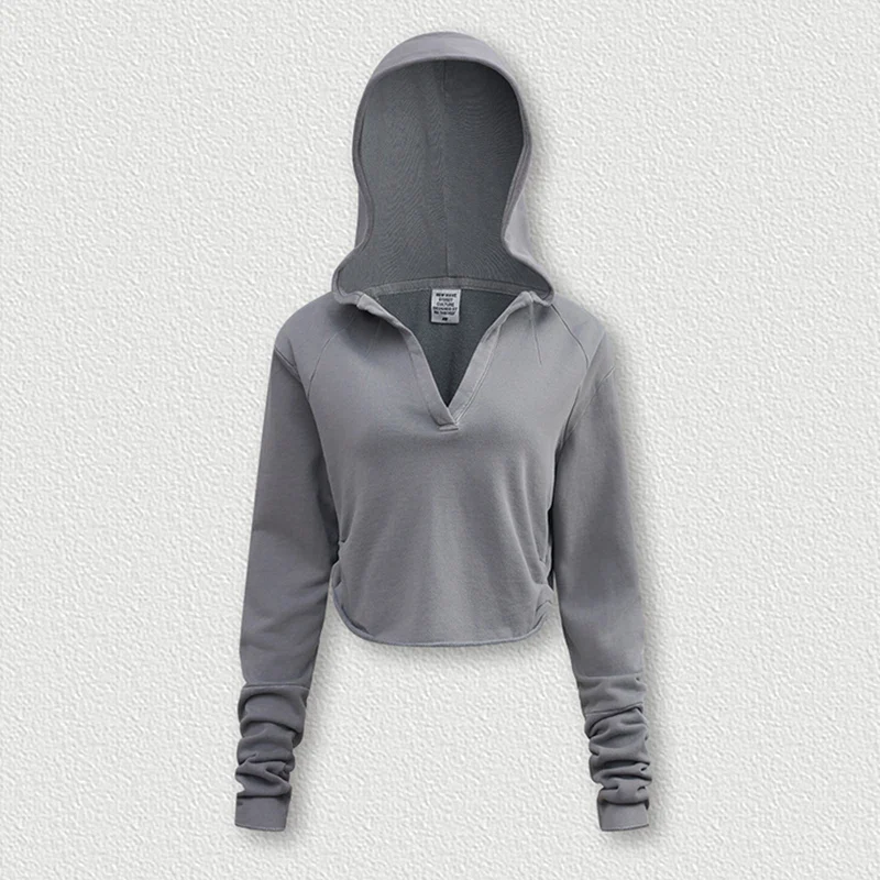 Womens V-Neck Pullover Hoodie - Image 10