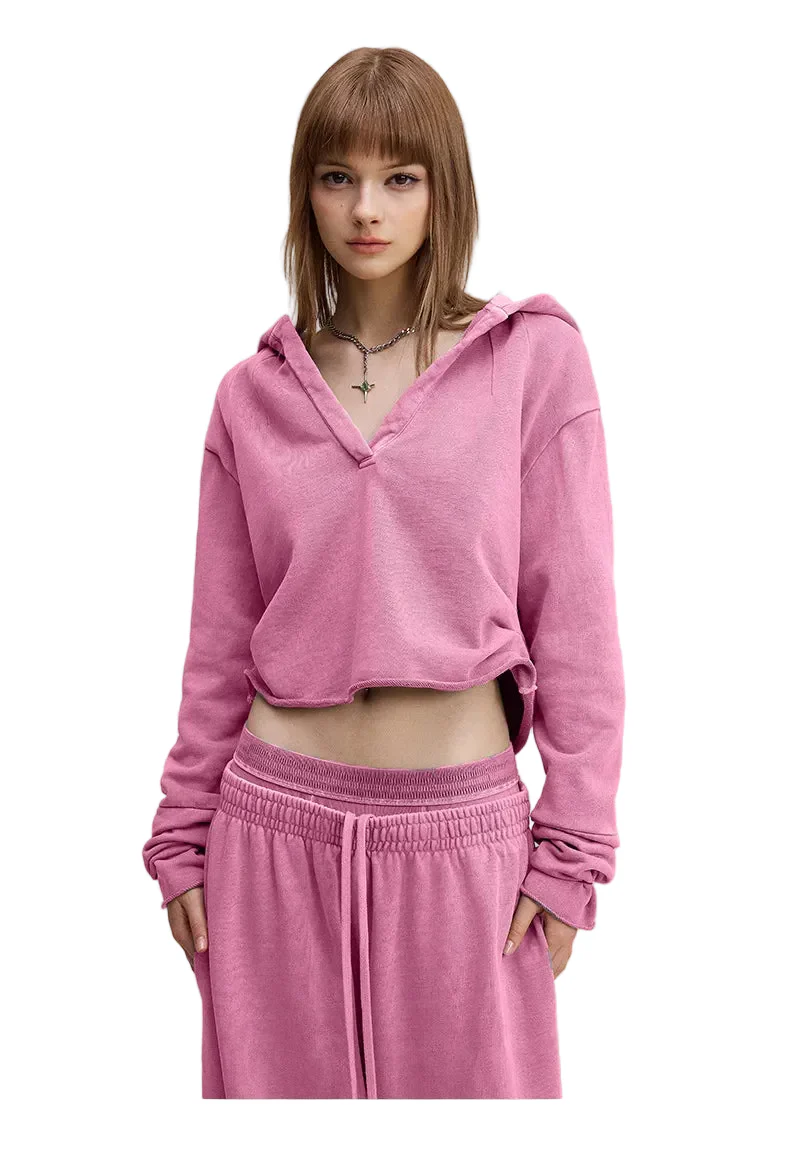 Womens V-Neck Pullover Hoodie - Image 3