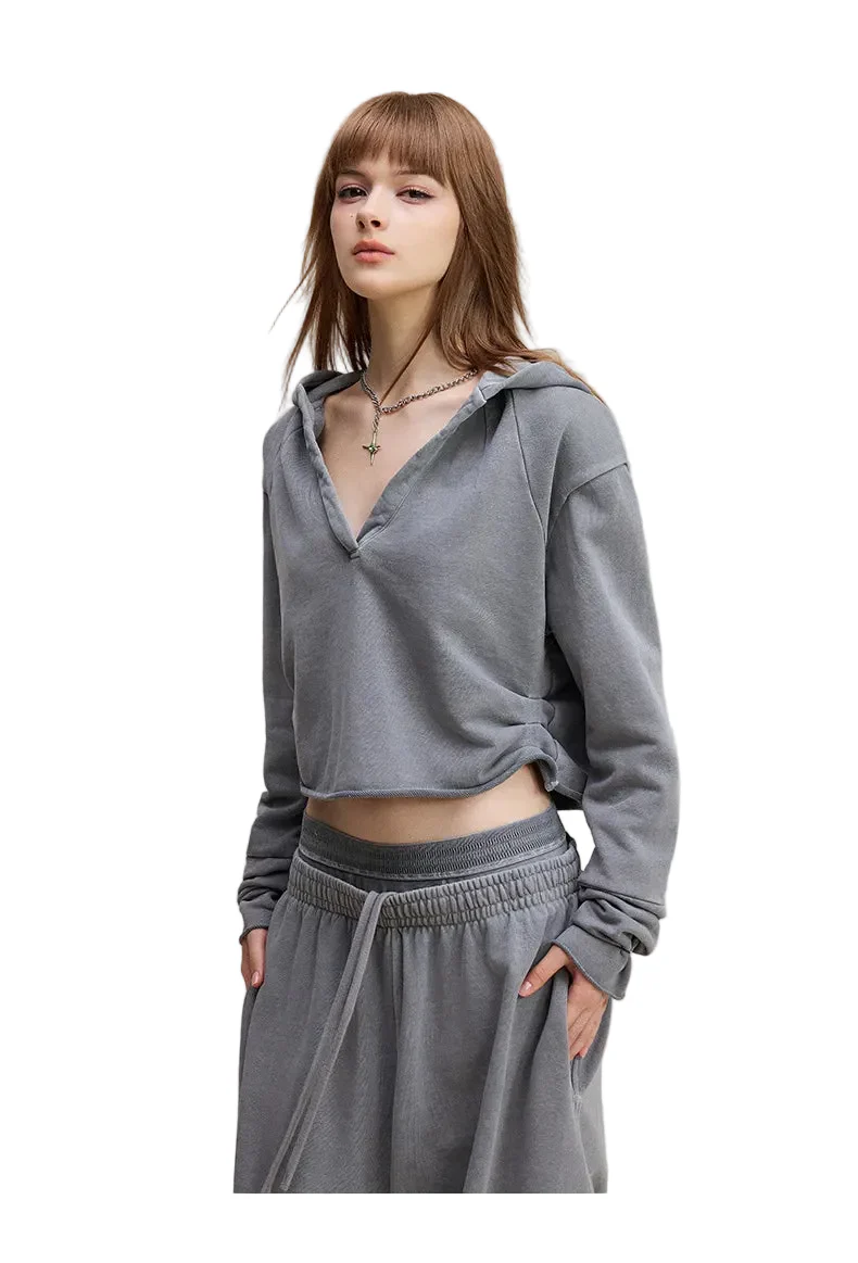 Womens V-Neck Pullover Hoodie - Image 4